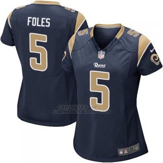 Camiseta Los Angeles Rams Foles Negro Nike Game NFL Mujer