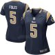 Camiseta Los Angeles Rams Foles Negro Nike Game NFL Mujer