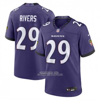Camiseta NFL Game Baltimore Ravens Chandler Rivers Violeta