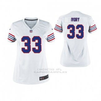 Camiseta NFL Game Mujer Bills Chris Ivory Throwback Blanco