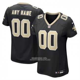 Camiseta NFL Game Mujer New Orleans Saints Personalizada Negro