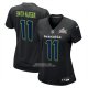 Camiseta NFL Game Mujer Seattle Seahawks Jaxon Smith Njigba Super Bowl LX Patch Negro