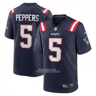 Camiseta NFL Game New England Patriots Jabrill Peppers 5 Azul