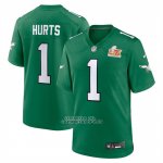 Camiseta NFL Game Philadelphia Eagles Jalen Hurts Super Bowl LIX Segunda Verde