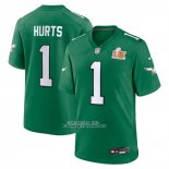 Camiseta NFL Game Philadelphia Eagles Jalen Hurts Super Bowl LIX Segunda Verde Camiseta NFL Game Philadelphia Eagles Jalen Hurts Super Bowl LIX Segunda Verde