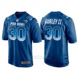 Camiseta NFL Hombre Los Angeles Rams 30 Todd Gurley Ii Azul NFC 2018 Pro Bowl