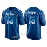 Camiseta NFL Hombre New Orleans Saints 13 Michael Thomas Azul NFC 2018 Pro Bowl