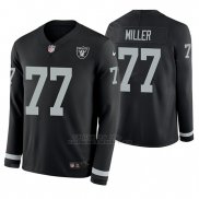 Camiseta NFL Hombre Oakland Raiders Kolton Miller Negro Therma Manga Larga