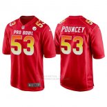 Camiseta NFL Hombre Pittsburgh Steelers 53 Maurkice Pouncey Rojo AFC 2018 Pro Bowl