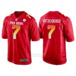 Camiseta NFL Hombre Pittsburgh Steelers 7 Ben Roethlisberger Rojo AFC 2018 Pro Bowl