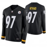 Camiseta NFL Hombre Pittsburgh Steelers Cameron Heyward Negro Therma Manga Larga