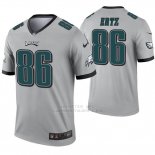 Camiseta NFL Legend Hombre Philadelphia Eagles 86 Zach Ertz Inverted Gris