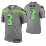 Camiseta NFL Legend Hombre Seattle Seahawks 3 Russell Wilson Inverted Gris