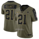 Camiseta NFL Limited Dallas Cowboys Ezekiel Elliott 2021 Salute To Service Verde