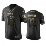 Camiseta NFL Limited Green Bay Packers Aaron Rodgers Golden Edition Negro