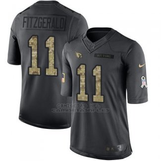 Camiseta NFL Limited Hombre Arizona Cardinals 11 Larry Fitzgerald Negro Stitched 2016 Salute To Service