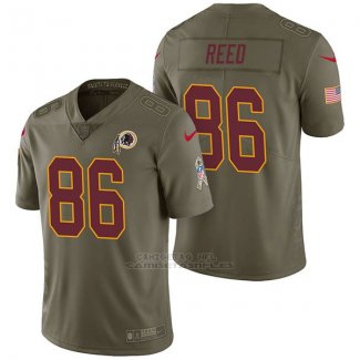 Camiseta NFL Limited Hombre Washington Commanders 86 Jordan Reed 2017 Salute To Service Verde