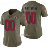 Camiseta NFL Limited Mujer Houston Texans Personalizada 2017 Salute To Service Verde