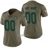 Camiseta NFL Limited Mujer New York Jets Personalizada 2017 Salute To Service Verde