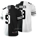 Camiseta NFL Limited New Orleans Saints Brees White Black Split
