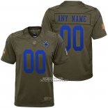 Camiseta NFL Limited Nino Dallas Cowboys Personalizada Salute To Service Verde