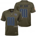 Camiseta NFL Limited Nino Tennessee Titans Personalizada Salute To Service Verde