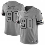 Camiseta NFL Limited Pittsburgh Steelers Watt Team Logo Gridiron Gris