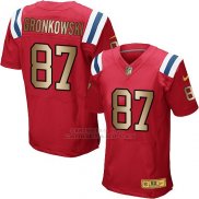 Camiseta New England Patriots Gronkowski Rojo Nike Gold Elite NFL Hombre
