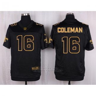 Camiseta New Orleans Saints Coleman Negro Nike Elite Pro Line Gold NFL Hombre
