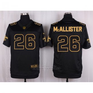 Camiseta New Orleans Saints Mcallister Negro Nike Elite Pro Line Gold NFL Hombre