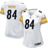 Camiseta Pittsburgh Steelers Brown Blanco Nike Game NFL Mujer