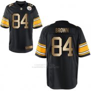 Camiseta Pittsburgh Steelers Brown Negro Nike Gold Game NFL Hombre