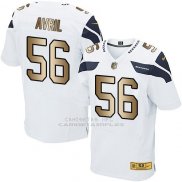 Camiseta Seattle Seahawks Avril Blanco Nike Gold Elite NFL Hombre