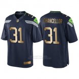 Camiseta Seattle Seahawks Chancellor Profundo Azul Nike Gold Game NFL Hombre