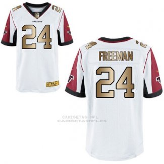 Camiseta Atlanta Falcons Freeman Blanco Nike Gold Elite NFL Hombre