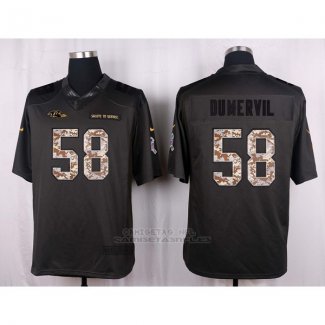 Camiseta Baltimore Ravens Dumervil Apagado Gris 2016 Nike Anthracite Salute To Service NFL Hombre