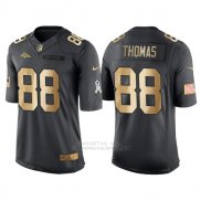 Camiseta Denver Broncos Thomas Negro 2016 Nike Gold Anthracite Salute To Service NFL Hombre