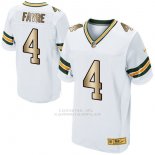 Camiseta Green Bay Packers Favre Blanco Nike Gold Elite NFL Hombre