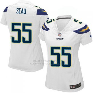 Camiseta Los Angeles Chargers Seau Blanco Nike Game NFL Mujer
