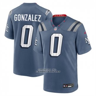 Camiseta NFL Game New England Patriots Christian Gonzalez 2025 Rivalries Collection Azul Storm