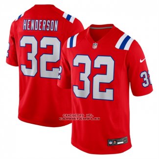Camiseta NFL Game New England Patriots TreVeyon Henderson Alterno Rojo
