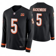 Camiseta NFL Hombre Cincinnati Bengals Christian Hackenberg Negro Therma Manga Larga