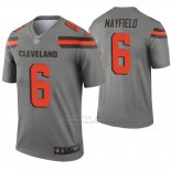 Camiseta NFL Legend Hombre Cleveland Marrons 6 Baker Mayfield Inverted Gris