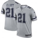 Camiseta NFL Legend Hombre Dallas Cowboys 21 Ezekiel Elliott Inverted Gris