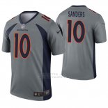 Camiseta NFL Legend Hombre Denver Broncos 10 Emmanuel Sanders Inverted Gris