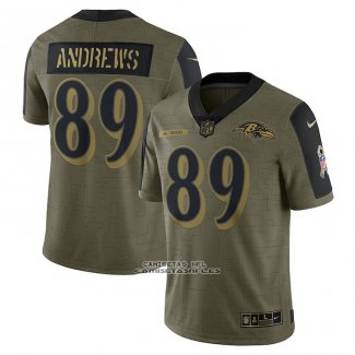 Camiseta NFL Limited Baltimore Ravens Mark Andrews 2021 Salute To Service Verde