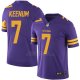 Camiseta NFL Limited Hombre Minnesota Vikings 7 Case Keenum Violeta Stitched Rush