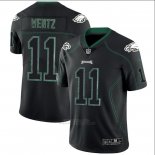 Camiseta NFL Limited Hombre Philadelphia Eagles 11 Carson Wentz Negro Rush Impact