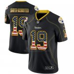 Camiseta NFL Limited Hombre Pittsburgh Steelers Juju Smith Schuster Negro 2018 USA Flag Fashion Color Rush
