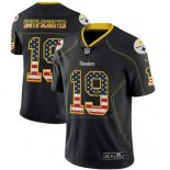 Camiseta NFL Limited Hombre Pittsburgh Steelers Juju Smith Schuster Negro 2018 USA Flag Fashion Color Rush